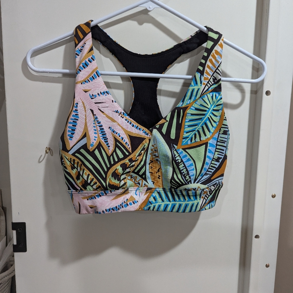 Botanical athletic bra, small